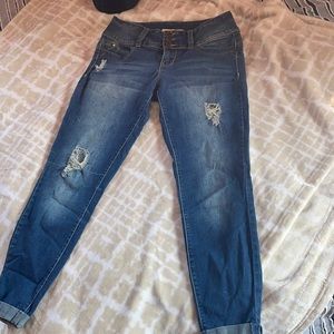 navy calf length jeans. Size 9 YMI brand